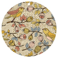 Seamless Pattern With Flower Bird Uv Print Acrylic Ornament Round