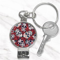 Vintage Day Dead Seamless Pattern Nail Clippers Key Chain