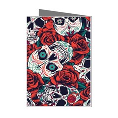 Vintage Day Dead Seamless Pattern Mini Greeting Cards (Pkg of 8)