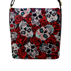 Vintage Day Dead Seamless Pattern Flap Closure Messenger Bag (L)