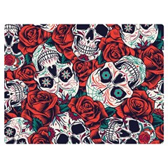 Vintage Day Dead Seamless Pattern Premium Plush Fleece Blanket (Extra Small)