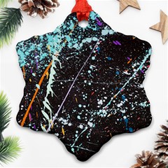 Abstract Colorful Texture Snowflake Ornament (two Sides) by Bedest