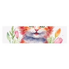 Kitty Watercolour Oblong Satin Scarf (16  X 60 ) by ttlisted