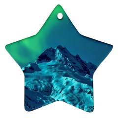 Aurora Borealis Sky Winter Snow Mountains Night Ornament (star)