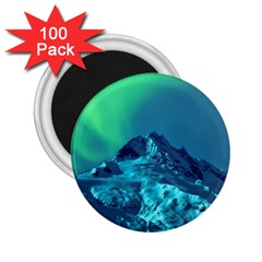 Aurora Borealis Sky Winter Snow Mountains Night 2 25  Magnets (100 Pack)  by Pakjumat