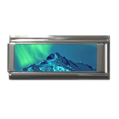 Aurora Borealis Sky Winter Snow Mountains Night Superlink Italian Charm (9mm) by Pakjumat