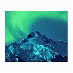 Aurora Borealis Sky Winter Snow Mountains Night Small Glasses Cloth (2 Sides) by Pakjumat