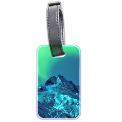 Aurora Borealis Sky Winter Snow Mountains Night Luggage Tag (two Sides) by Pakjumat