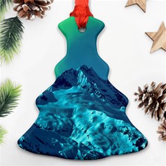 Aurora Borealis Sky Winter Snow Mountains Night Christmas Tree Ornament (two Sides)