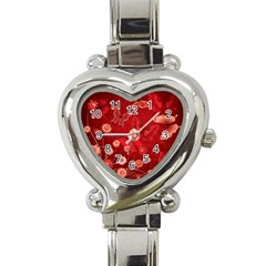 Four Red Butterflies With Flower Illustration Butterfly Flowers Heart Italian Charm Watch by Pakjumat