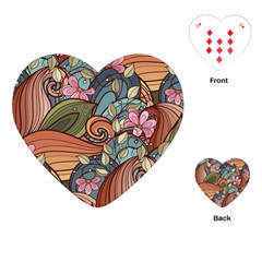 Multicolored Flower Decor Flowers Patterns Leaves Colorful Playing Cards Single Design (heart)