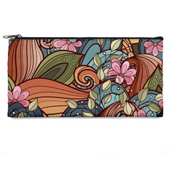 Multicolored Flower Decor Flowers Patterns Leaves Colorful Pencil Case by Pakjumat