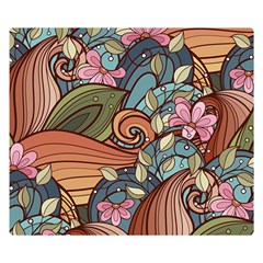 Multicolored Flower Decor Flowers Patterns Leaves Colorful Two Sides Premium Plush Fleece Blanket (small) by Pakjumat