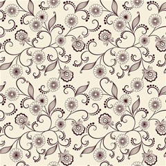 White And Brown Floral Wallpaper Flowers Background Pattern Play Mat (square) by Pakjumat