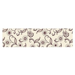 White And Brown Floral Wallpaper Flowers Background Pattern Oblong Satin Scarf (16  X 60 ) by Pakjumat