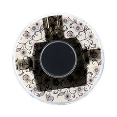 White And Brown Floral Wallpaper Flowers Background Pattern On-the-go Memory Card Reader by Pakjumat