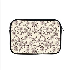 White And Brown Floral Wallpaper Flowers Background Pattern Apple Macbook Pro 15  Zipper Case by Pakjumat