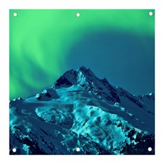 Aurora Borealis Sky Winter Snow Mountains Night Banner And Sign 3  X 3  by Pakjumat