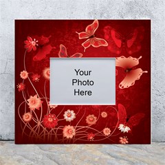 Four Red Butterflies With Flower Illustration Butterfly Flowers White Wall Photo Frame 5  X 7  by Pakjumat