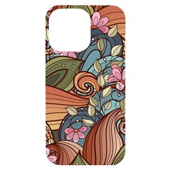 Multicolored Flower Decor Flowers Patterns Leaves Colorful Iphone 14 Pro Max Black Uv Print Case by Pakjumat