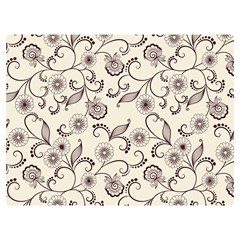 White And Brown Floral Wallpaper Flowers Background Pattern Two Sides Premium Plush Fleece Blanket (extra Small) by Pakjumat