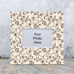 White And Brown Floral Wallpaper Flowers Background Pattern White Box Photo Frame 4  X 6  by Pakjumat