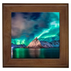 Amazing Aurora Borealis Colors Framed Tile by Pakjumat