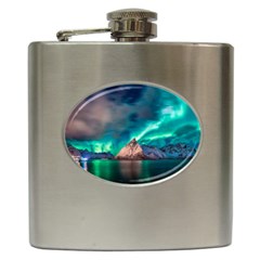 Amazing Aurora Borealis Colors Hip Flask (6 Oz) by Pakjumat