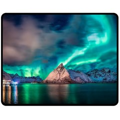 Amazing Aurora Borealis Colors Two Sides Fleece Blanket (medium) by Pakjumat