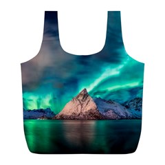 Amazing Aurora Borealis Colors Full Print Recycle Bag (l) by Pakjumat