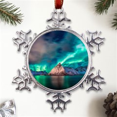 Amazing Aurora Borealis Colors Metal Large Snowflake Ornament by Pakjumat