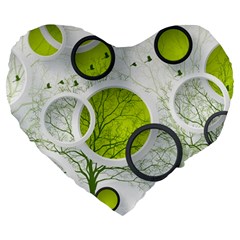 Circles Still Life Large 19  Premium Heart Shape Cushions