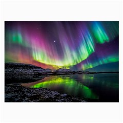 Aurora Borealis Polar Northern Lights Natural Phenomenon North Night Mountains Large Glasses Cloth by Pakjumat