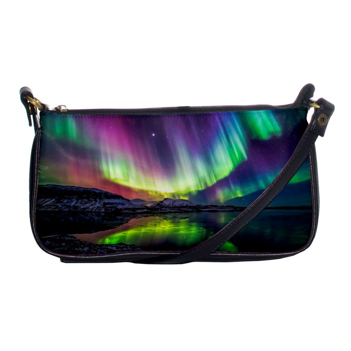 Aurora Borealis Polar Northern Lights Natural Phenomenon North Night Mountains Shoulder Clutch Bag