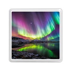 Aurora Borealis Polar Northern Lights Natural Phenomenon North Night Mountains Memory Card Reader (square) by Pakjumat