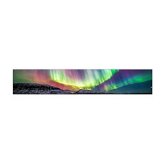 Aurora Borealis Polar Northern Lights Natural Phenomenon North Night Mountains Premium Plush Fleece Scarf (mini) by Pakjumat