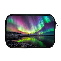 Aurora Borealis Polar Northern Lights Natural Phenomenon North Night Mountains Apple Macbook Pro 17  Zipper Case by Pakjumat