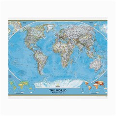 Blue White And Green World Map National Geographic Small Glasses Cloth (2 Sides) by Pakjumat