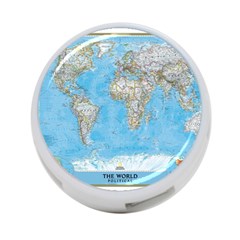 Blue White And Green World Map National Geographic 4-port Usb Hub (two Sides) by Pakjumat