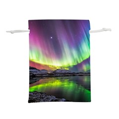 Aurora Borealis Polar Northern Lights Natural Phenomenon North Night Mountains Lightweight Drawstring Pouch (m) by Pakjumat