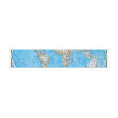 Blue White And Green World Map National Geographic Premium Plush Fleece Scarf (mini) by Pakjumat