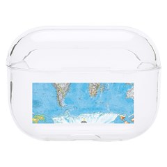 Blue White And Green World Map National Geographic Hard Pc Airpods Pro Case