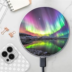 Aurora Borealis Polar Northern Lights Natural Phenomenon North Night Mountains Wireless Fast Charger(white) by Pakjumat