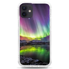 Aurora Borealis Polar Northern Lights Natural Phenomenon North Night Mountains Iphone 12 Mini Tpu Uv Print Case	 by Pakjumat