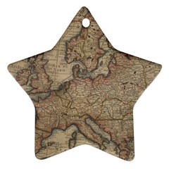 Old Vintage Classic Map Of Europe Ornament (star)