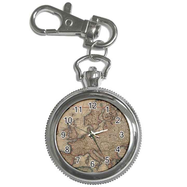 Old Vintage Classic Map Of Europe Key Chain Watches