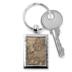 Old Vintage Classic Map Of Europe Key Chain (Rectangle)