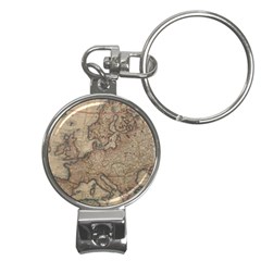 Old Vintage Classic Map Of Europe Nail Clippers Key Chain by Pakjumat