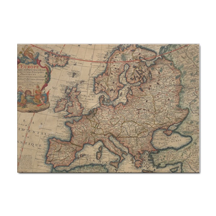 Old Vintage Classic Map Of Europe Sticker A4 (100 pack)