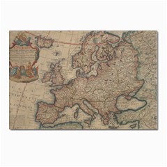 Old Vintage Classic Map Of Europe Postcards 5  x 7  (Pkg of 10)